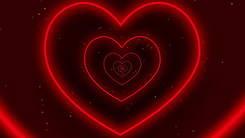 Neon Kırmızı Işıklar Aşk Kalp Tüneli Tik Tok Trend Arkaplan Döngüsü HD duvar kağıdı