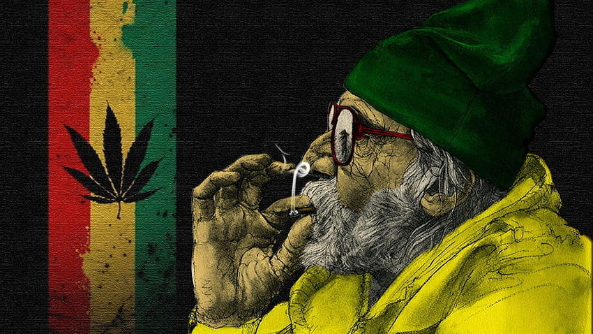 1366x768 La bandera de Jamaica, Marihuana, Rasta, Ganja, Dziadok, maconha fondo de pantalla