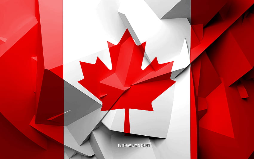 Bandiera del Canada, arte geometrica, paesi nordamericani, bandiera del Canada e Trinidad Sfondo HD