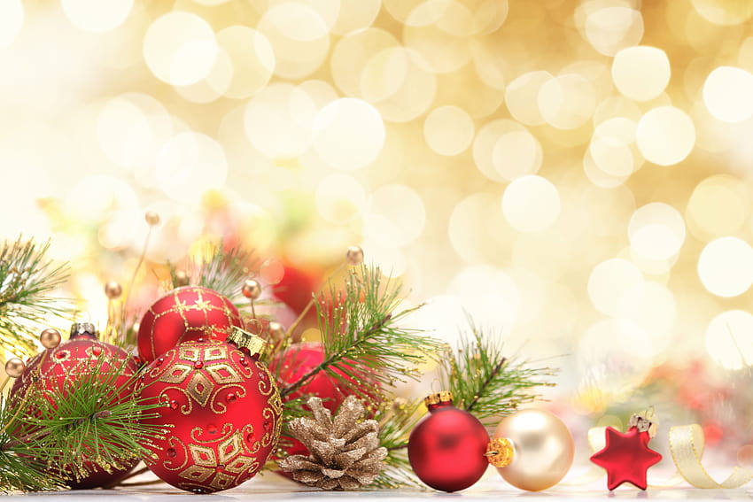 Christmas Ornaments Yellow Backgrounds, yellow xmas HD wallpaper | Pxfuel