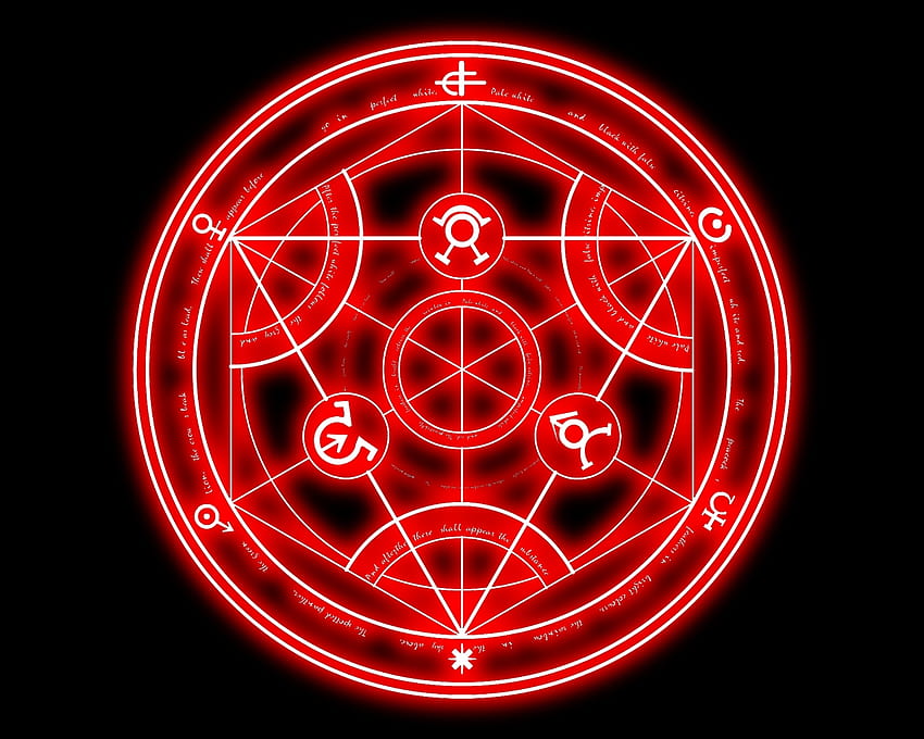 Червен алхимичен кръг, червен кръг HD тапет