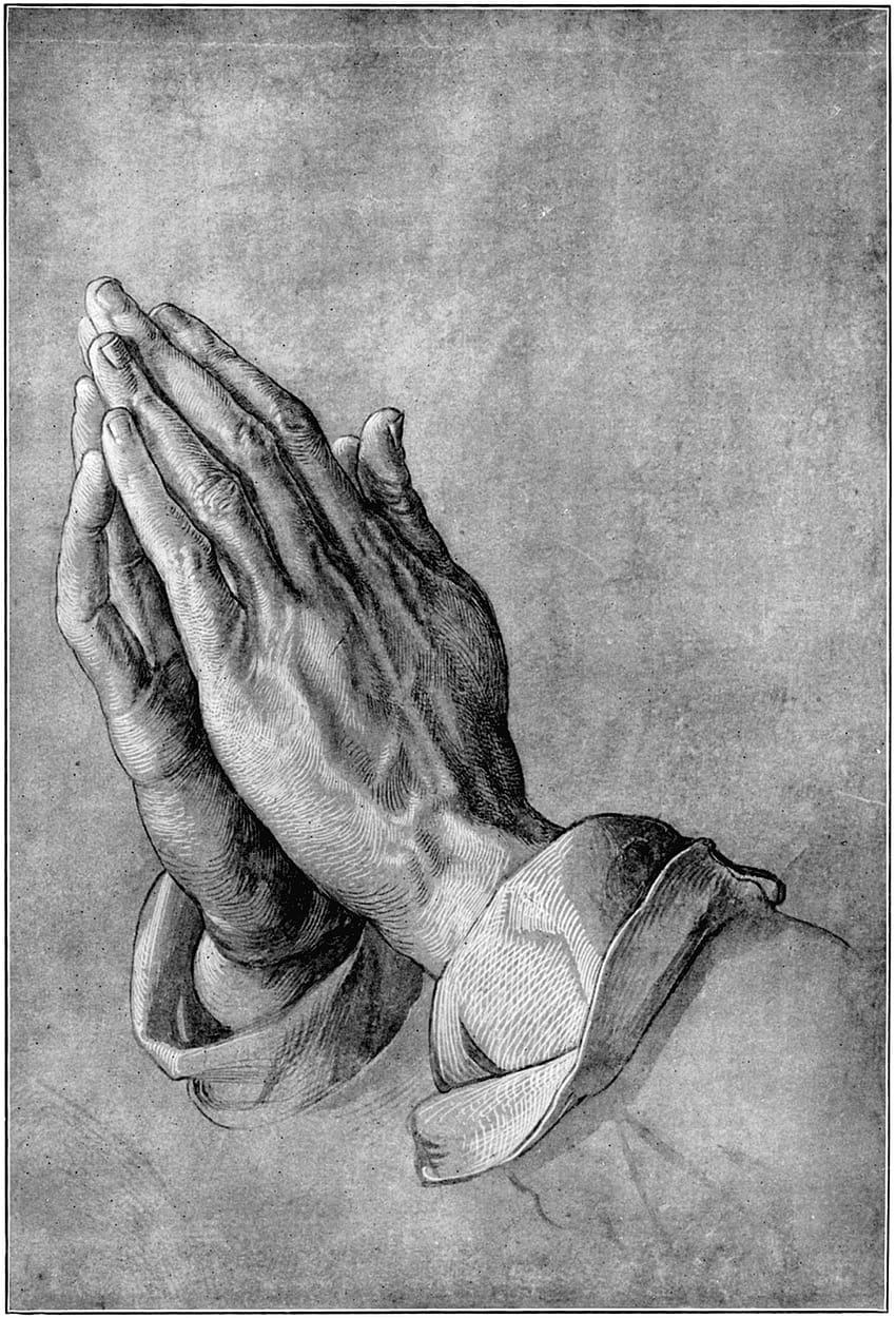 Albrecht Dürer, modląc się za ręce z różańcem Tapeta na telefon HD