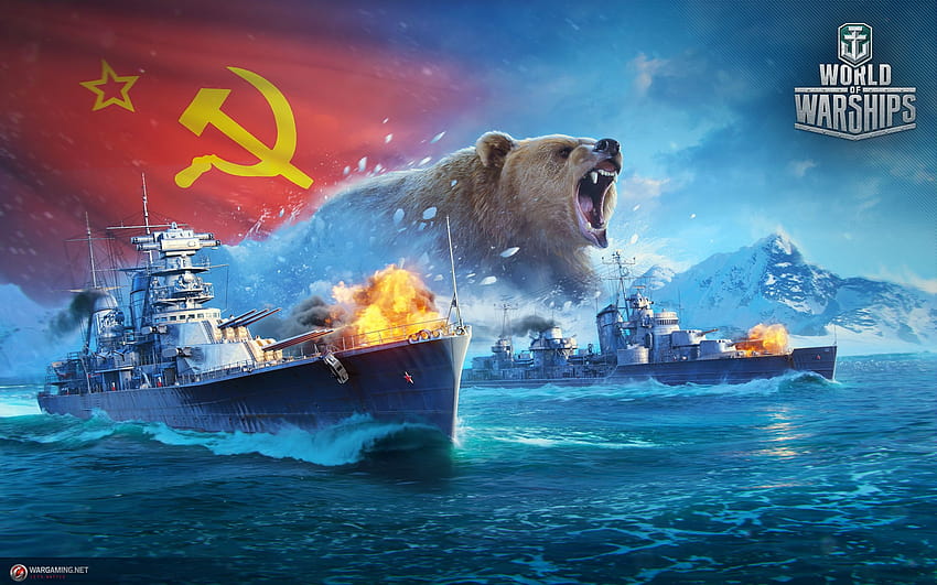 World Of Warship Ships Bears Russische UdSSR-Spielarmee, Kriegsschiff HD-Hintergrundbild