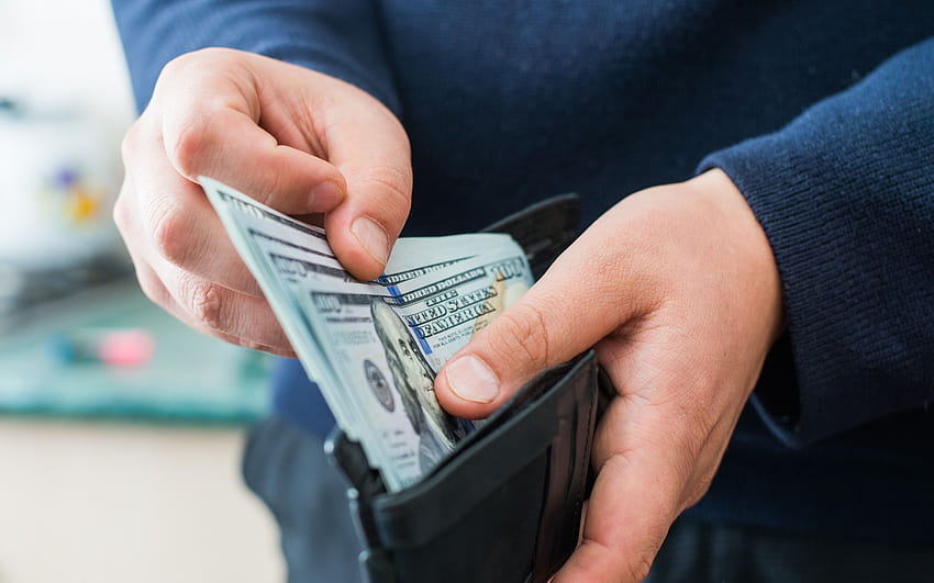 uang dalam dompet, konsep pembayaran Wallpaper HD