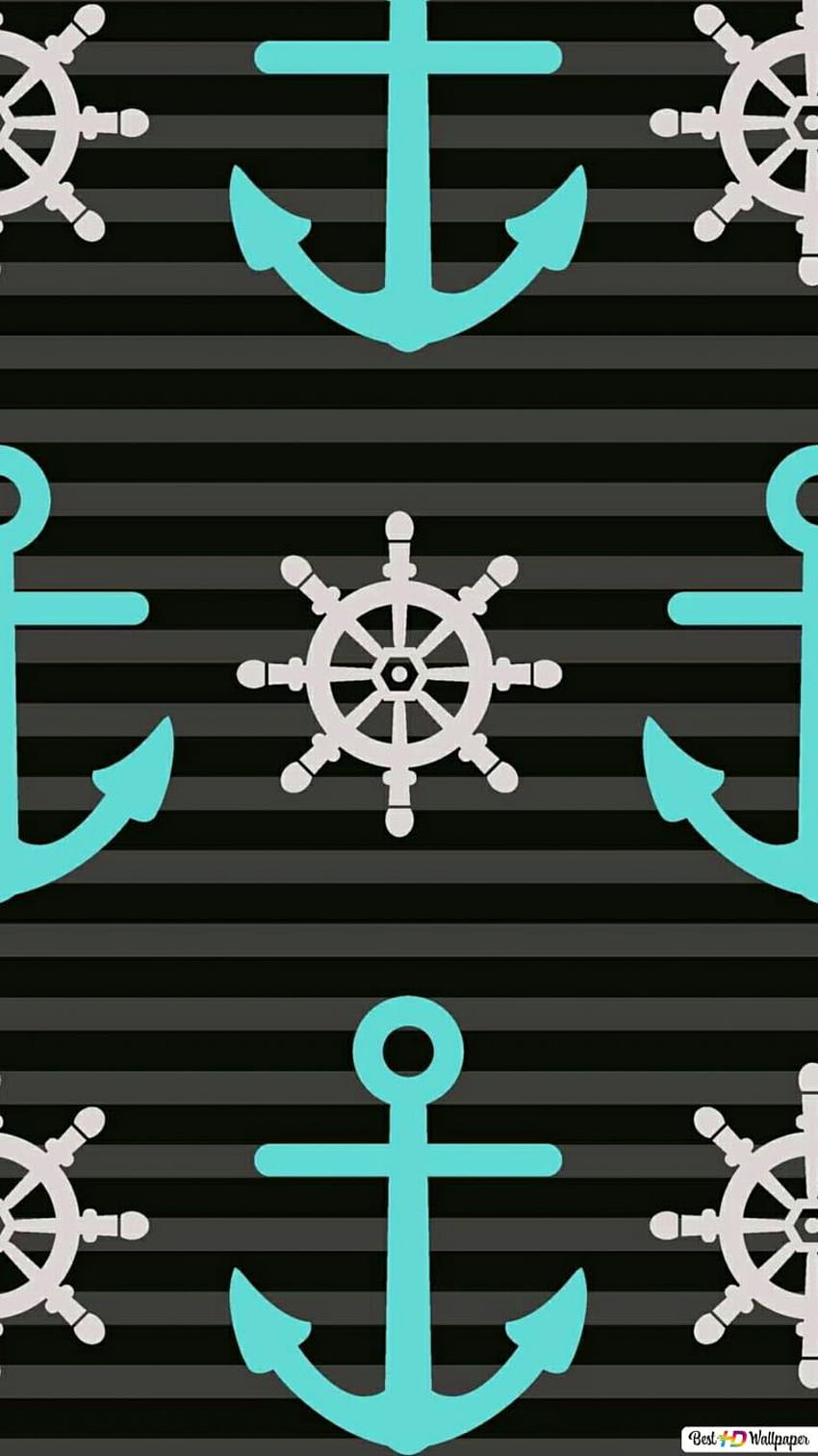 Anchor pattern in black and blue HD phone wallpaper | Pxfuel
