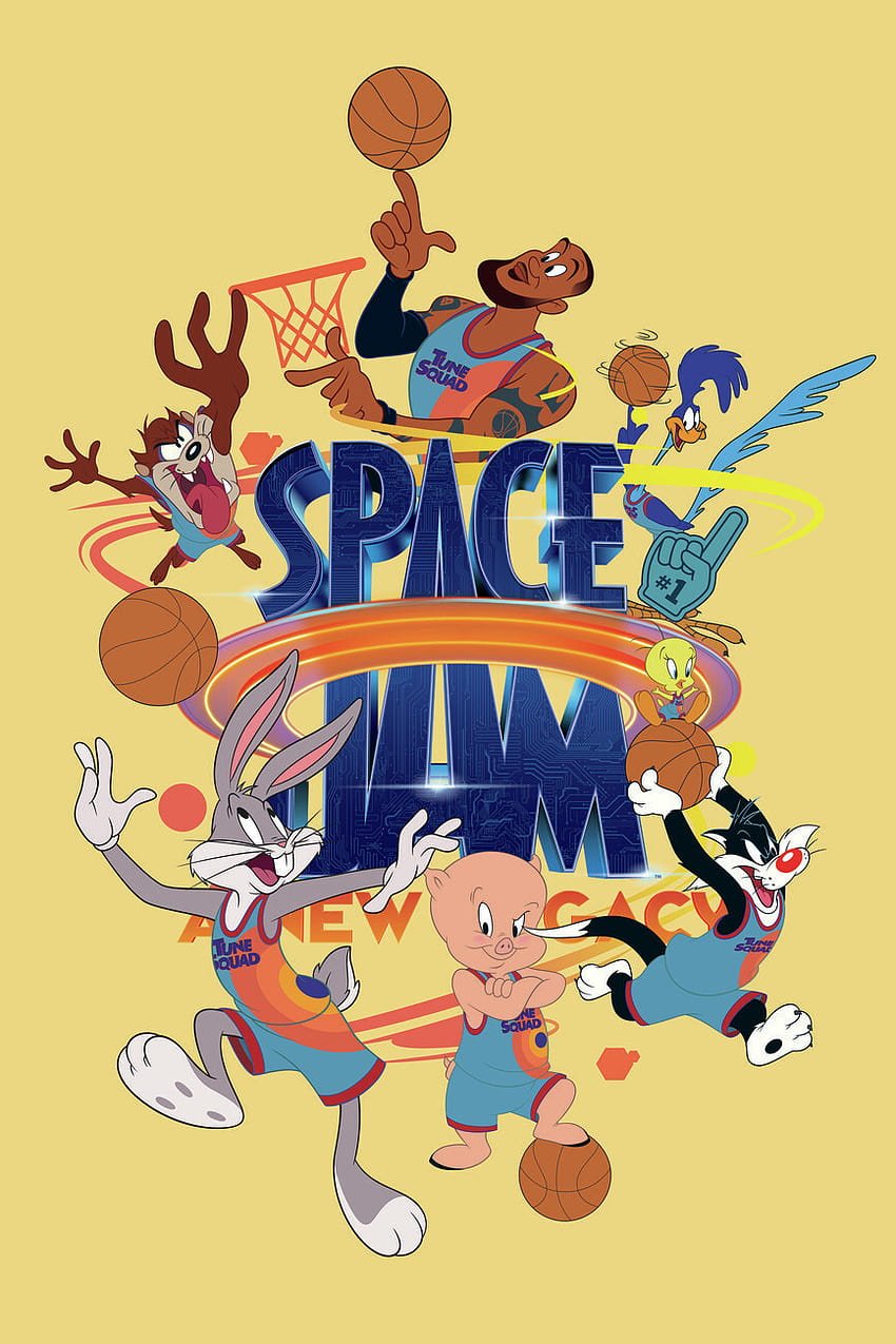 Space Jam 2, escuadrón de dibujos animados fondo de pantalla del teléfono