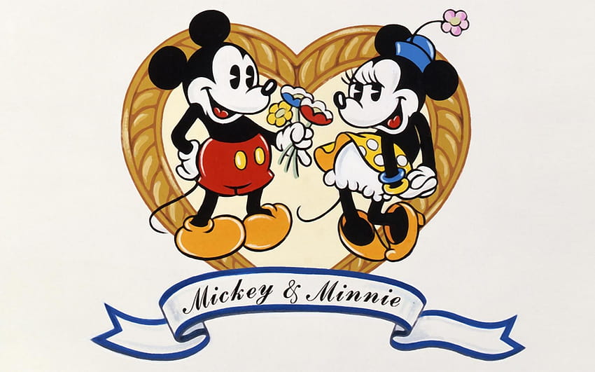 Mickey And Minnie Vintage Mickey and, minnie valentines HD wallpaper