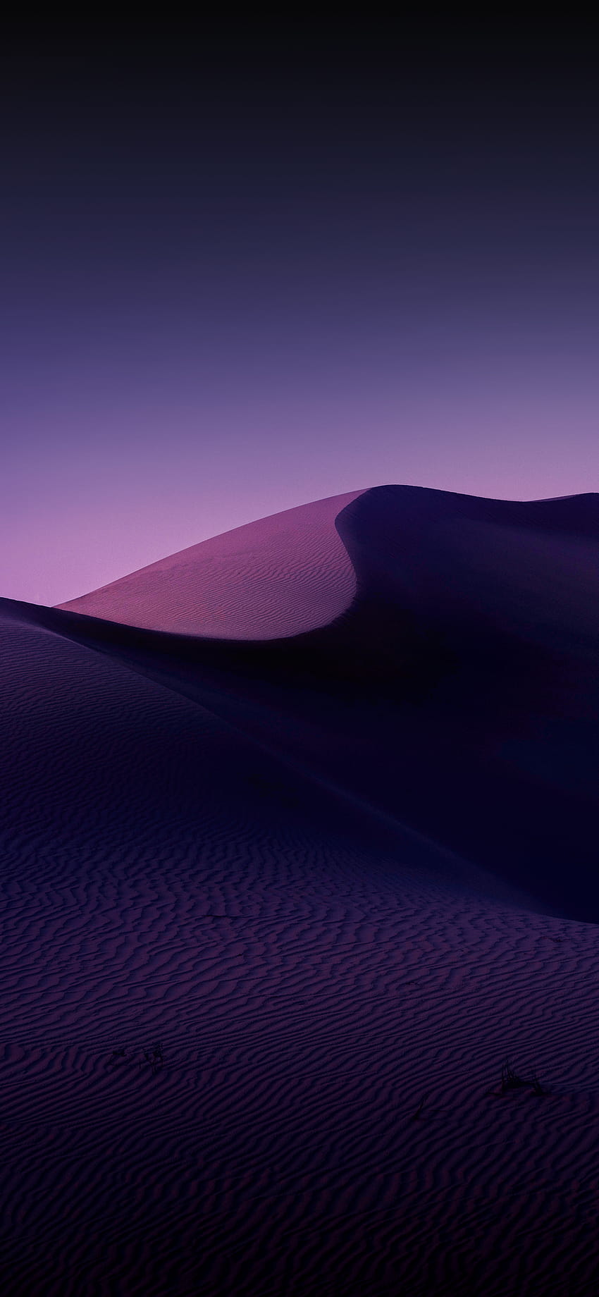 iPhone および iPad 用の砂丘砂漠、暗い砂漠 HD電話の壁紙