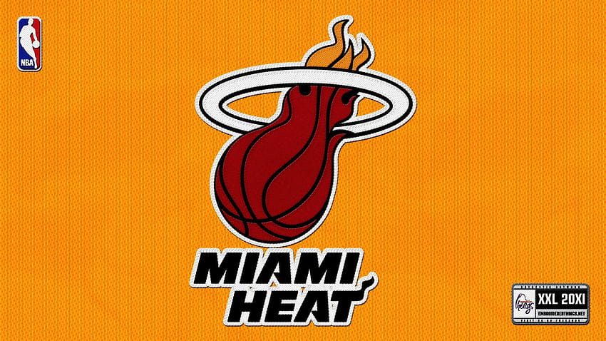 NBA Takım Logosu Miami Heat Sarı Arka Planlar, Miami Heat logosu HD duvar kağıdı