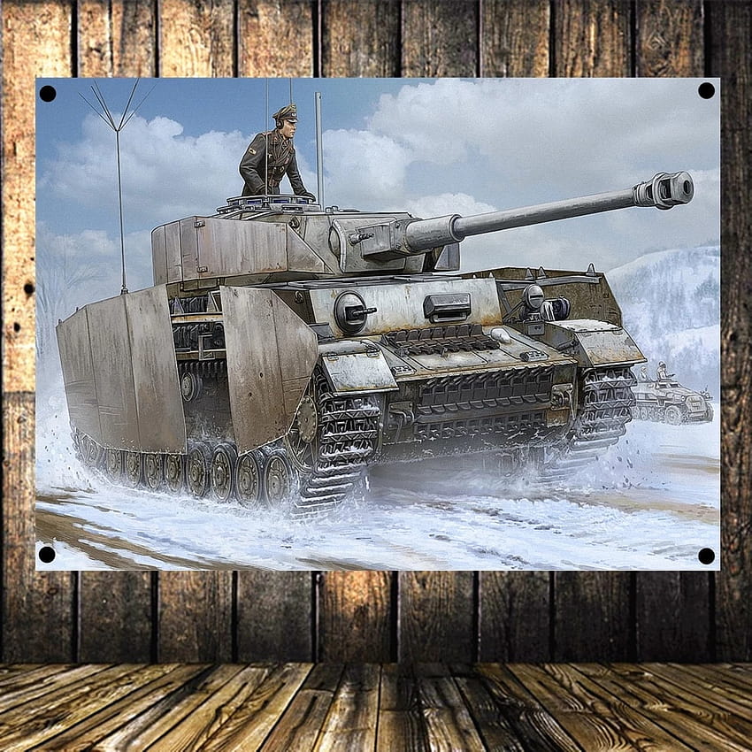 Decoración de pared Tanque del ejército Armas modernas de guerra Tanque de camuflaje Coche blindado Panzer Cartel militar Bandera H1 fondo de pantalla del teléfono