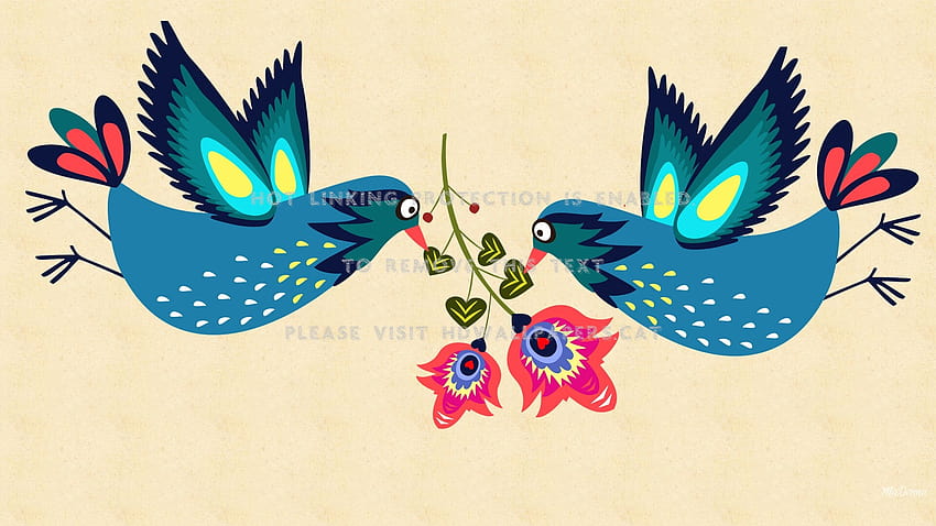 folk art birds spring vector abstract HD wallpaper