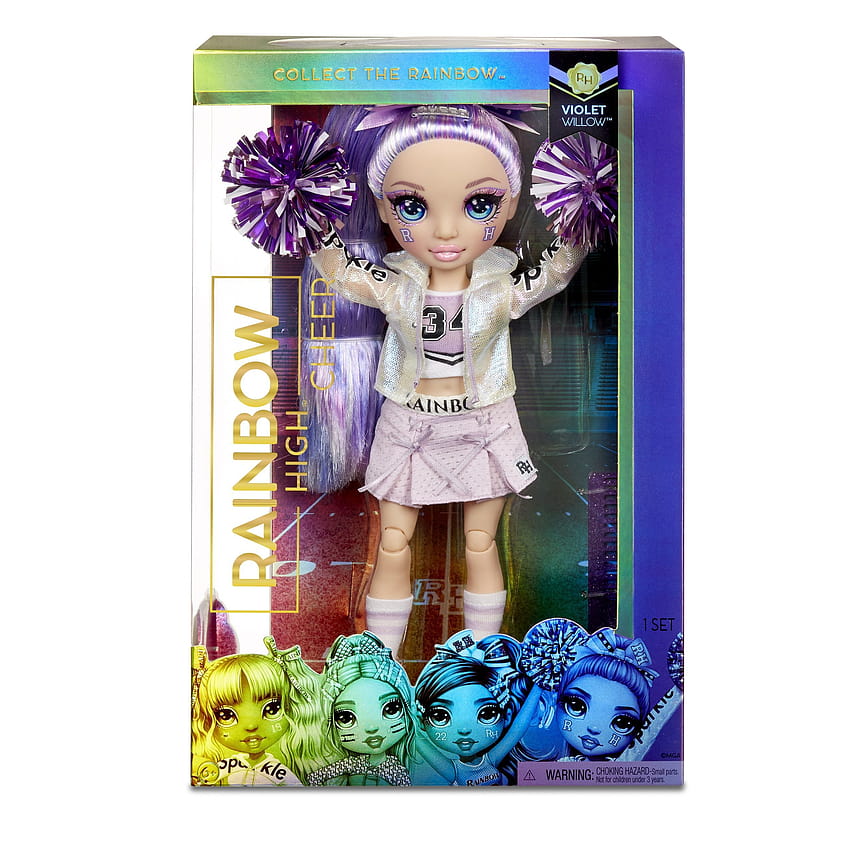 Rainbow High Cheer Violet Willow - Bambola alla moda viola con pompon, bambola cheerleader, giocattoli per bambini 6 Sfondo del telefono HD