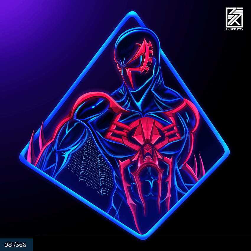 Sehen Sie sich Spiderman Neon, Iron Man und Spider Man Neon an HD-Handy-Hintergrundbild