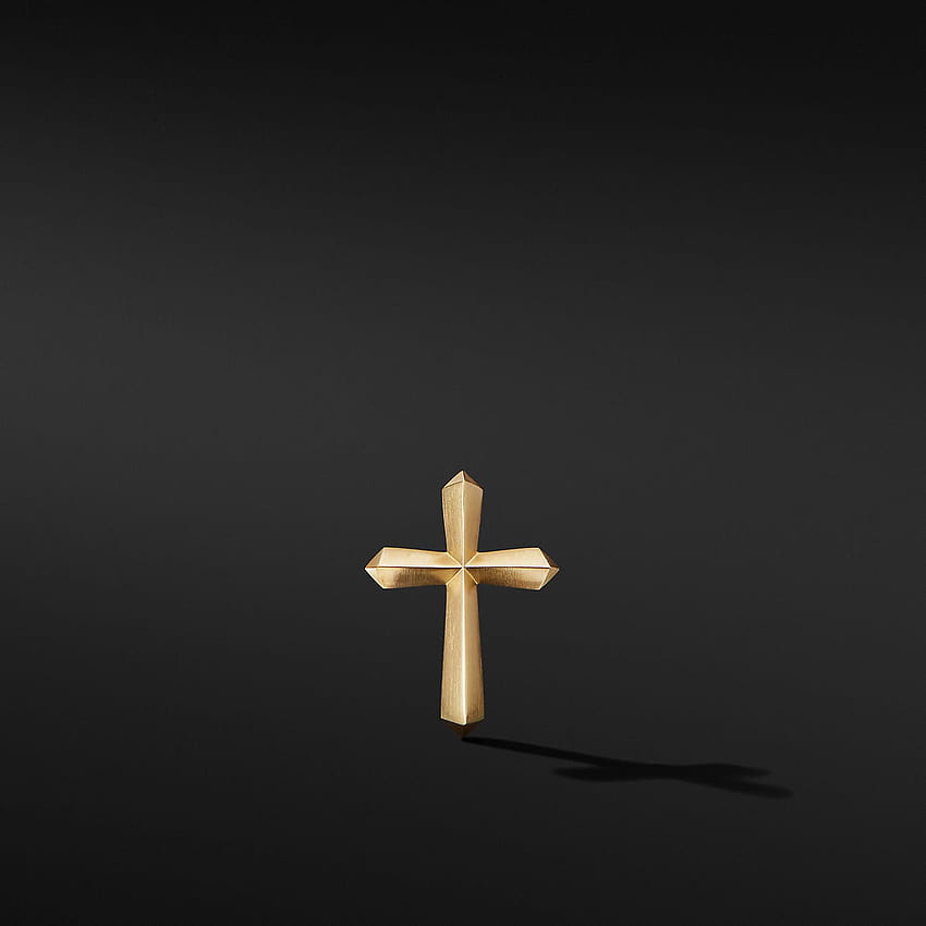 Orecchino Croce Romana a Perno in 1 Oro Giallo Sfondo del telefono HD