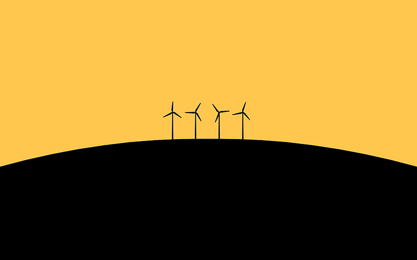wind turbine, background, simple pc HD wallpaper