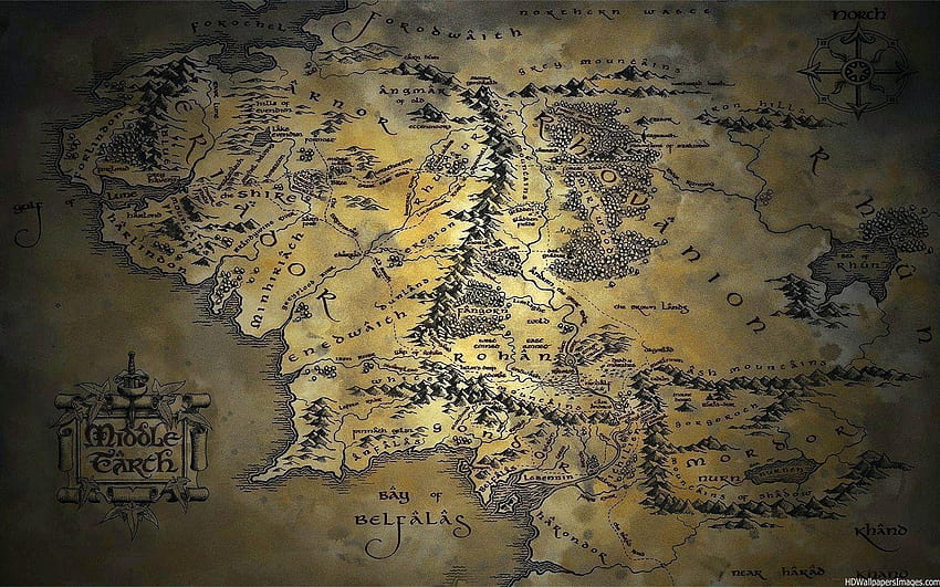 Peta Lord of the Rings, peta bumi tengah Wallpaper HD