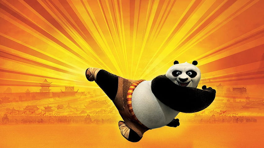 Kung Fu Panda, orange backgrounds panda HD wallpaper | Pxfuel