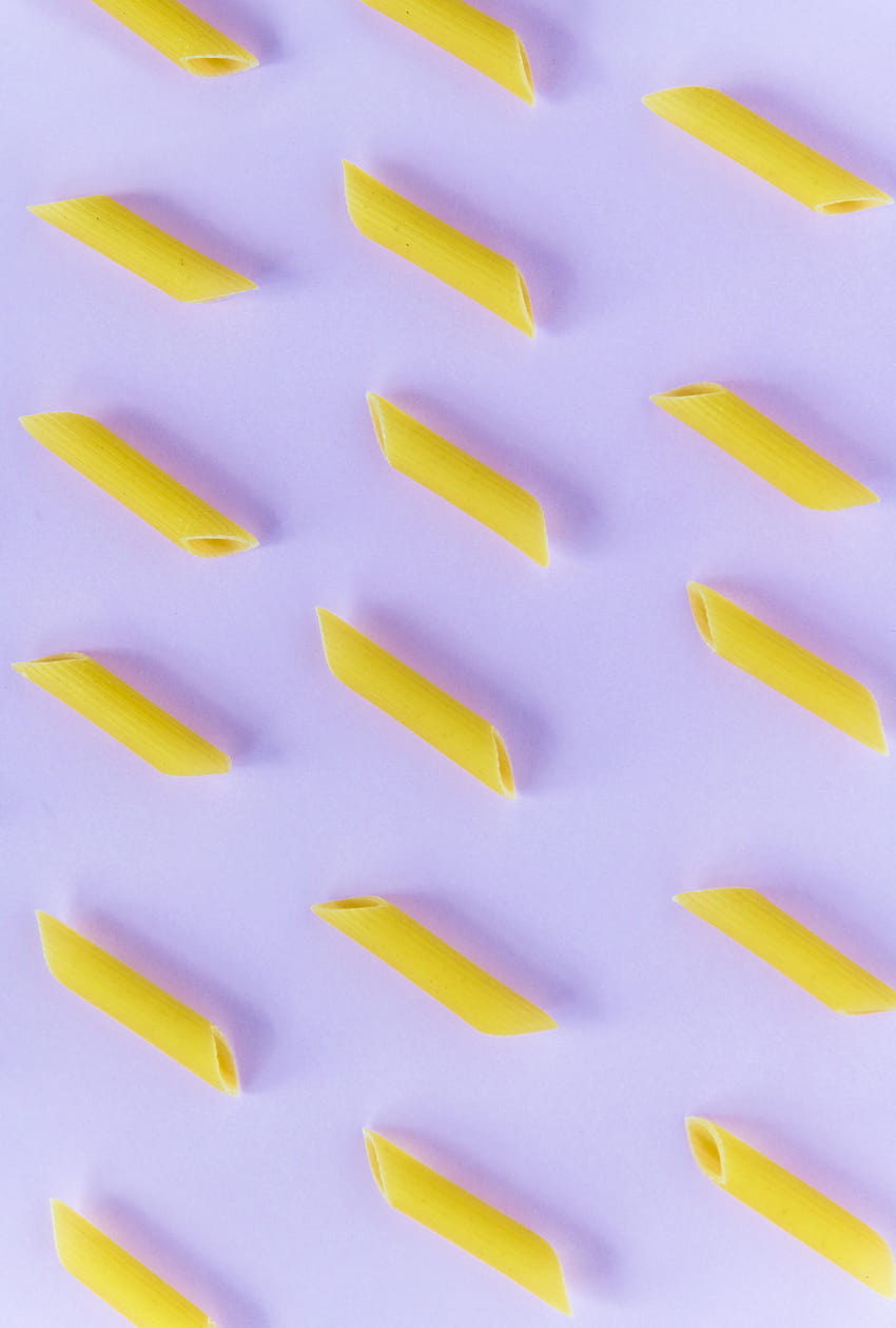 : background, carbohydrates, closeup, colorful, cooking, eating, flour, food, gourmet, ingredient, italian, macaroni, making, meal, order, organized, pasta, pastel, pattern, penne, portion, purple, raw, wheat, yellow, line HD phone wallpaper