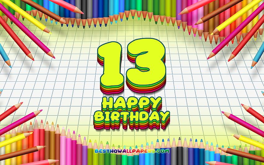Happy 13th birtay, colorful, birtay 13th HD wallpaper