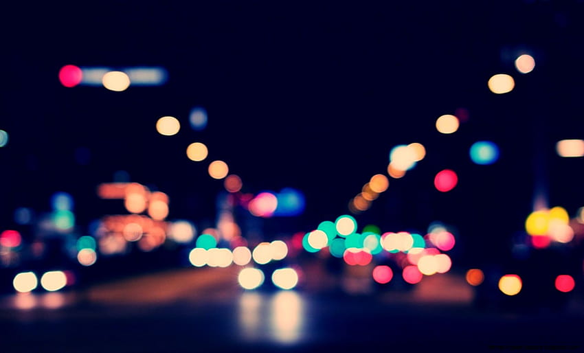 Lampioni stradali della città di notte, alberi di nebbia notturna del ponte Sfondo HD