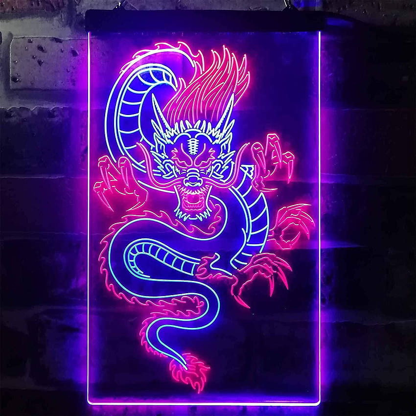 Dragon LED Neon Light Sign, dragon sign HD phone wallpaper