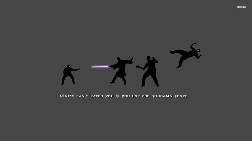 Use the force against the ninjas, meme computer HD wallpaper