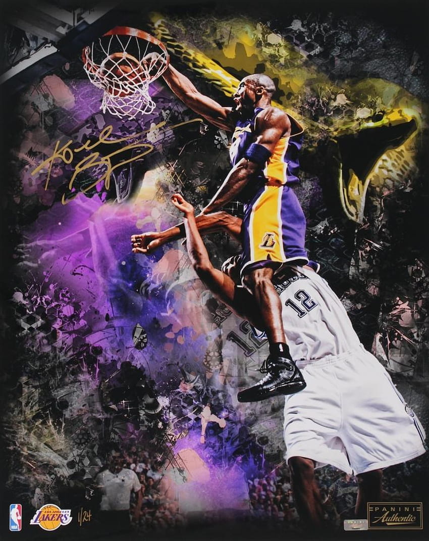 Kobe Bryant Lakers autografato in edizione limitata Lakers, kobe bryant il mamba nero Sfondo del telefono HD
