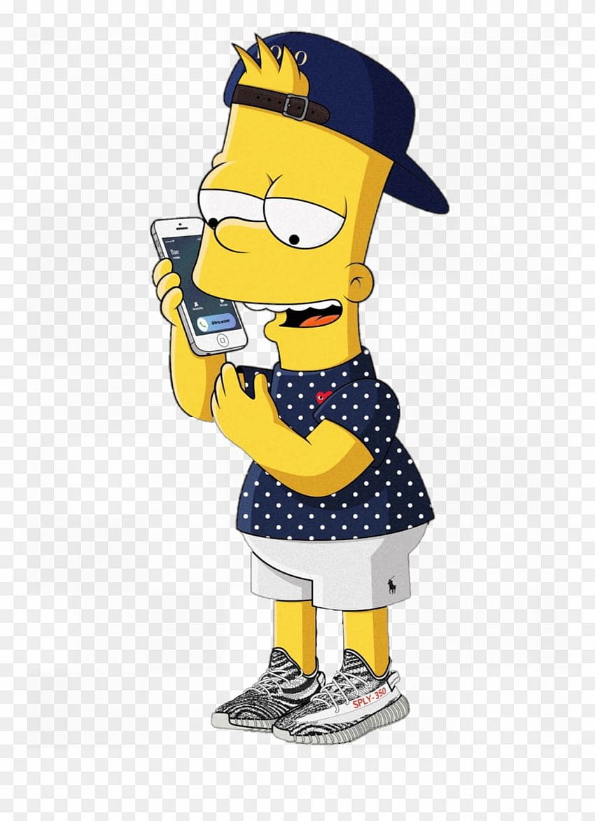 Bart Simpson Iphone Yeezy Simpsons Rich Suprême Argent Clipart Fond d'écran de téléphone HD