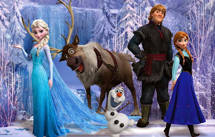 nieve, copos de nieve, hielo, venado, muñeco de nieve, Frozen, Princess, Anna, Queen, Anna, animación, Walt Disney, Elsa, Elsa, Cold Heart, Olaf, sección фильмы, frozen princess fondo de pantalla