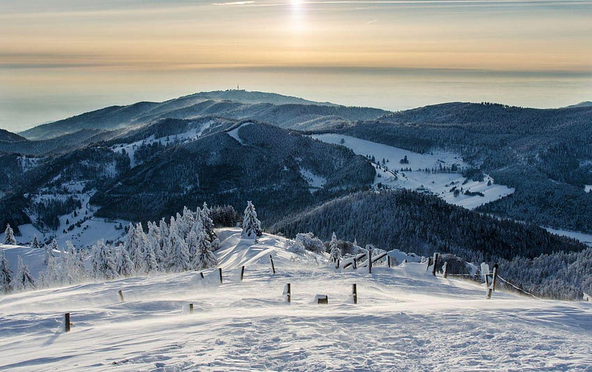 Paysage alpin en hiver Fond d'écran HD