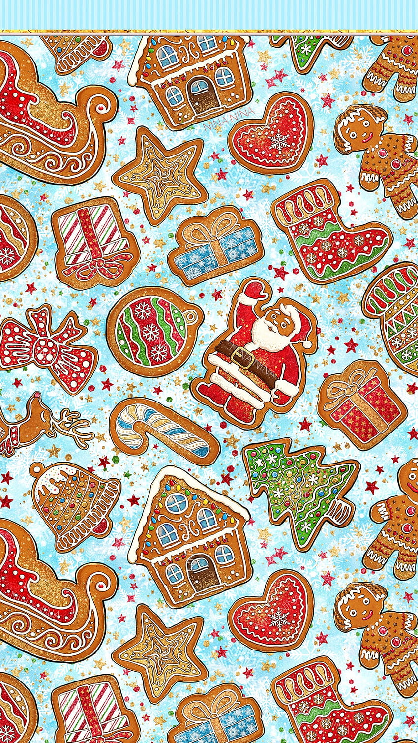 Hand drawn seamless pattern with traditional Christmas cookie Cute  gingerbread repeating wallpaper Vector design fo winter season 8899786  Vector Art at Vecteezy