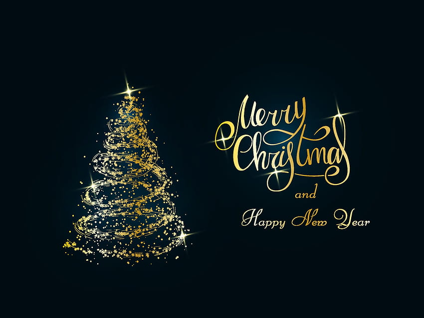 Huruf emas tulisan tangan dengan latar belakang biru tua. Pohon Natal emas ajaib dari kepingan salju dan badai salju. Selamat Natal dan Tahun Baru 2022. 4239391 Seni Vektor di Vecteezy, xmas 2022 Wallpaper HD