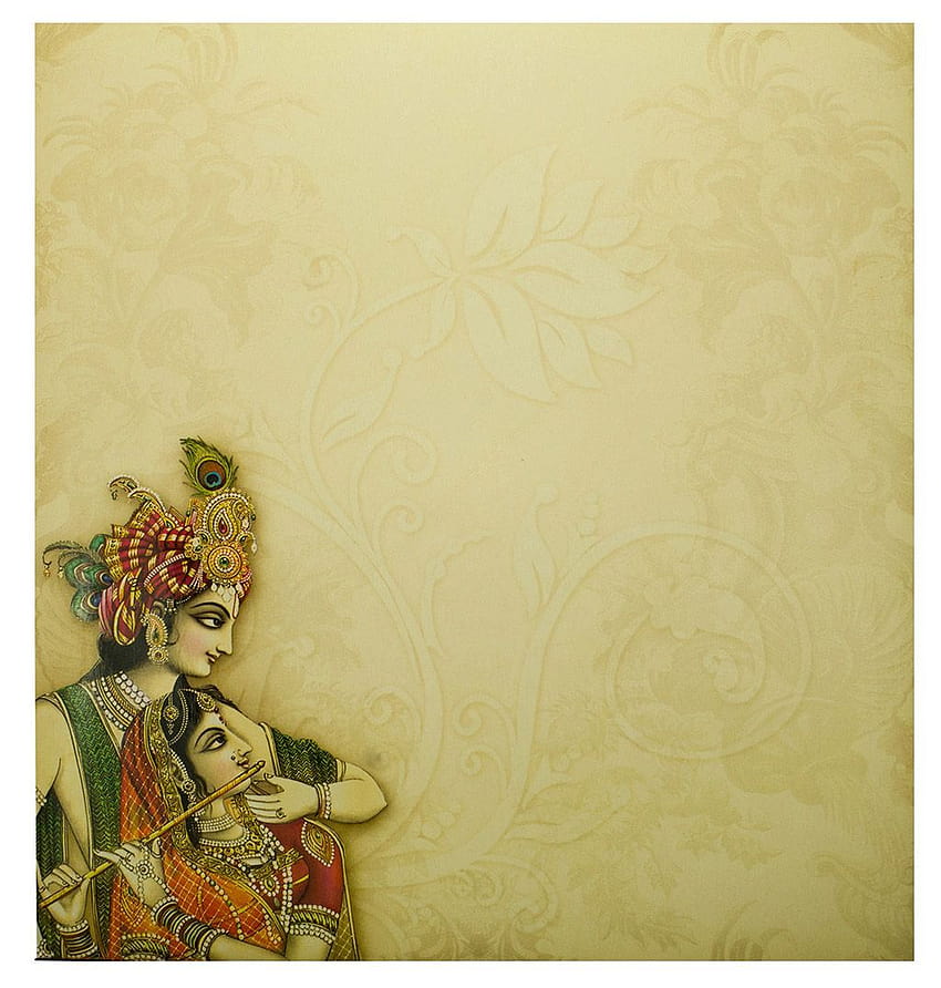 Hinduistische Hochzeitskarte mit Radha Krishna HD-Handy-Hintergrundbild