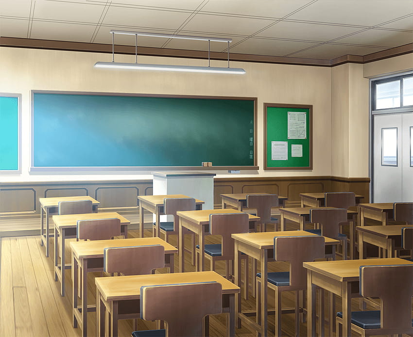School Anime Scenery Backgrounds, class room HD wallpaper