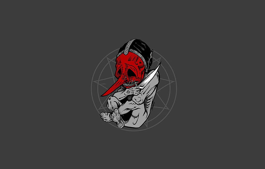 squirt, body, mask, knife, horror, slipknot, the germ , section минимализм HD wallpaper