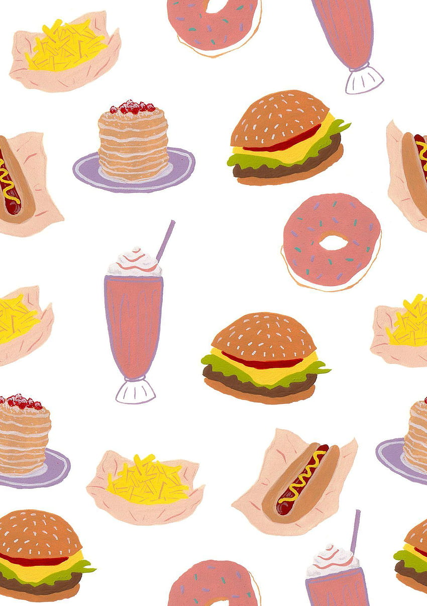 american diner food / cheeseburger, fries, hot dog, milkshake, hotdog HD phone wallpaper