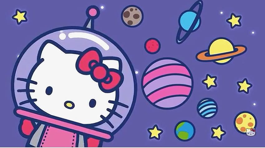 no espaço planetas o mundo da hello kitty, ordinateur portable grunge hello kitty Fond d'écran HD