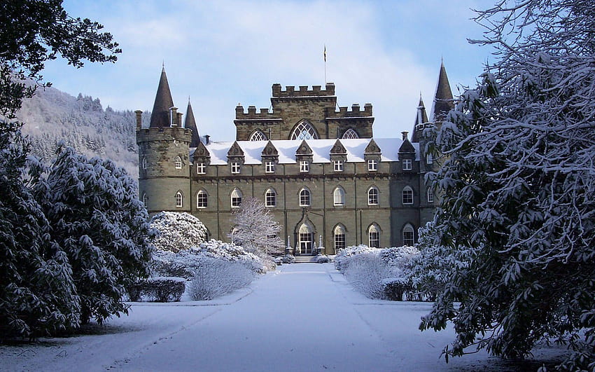 scotland winter, scottish castles HD wallpaper