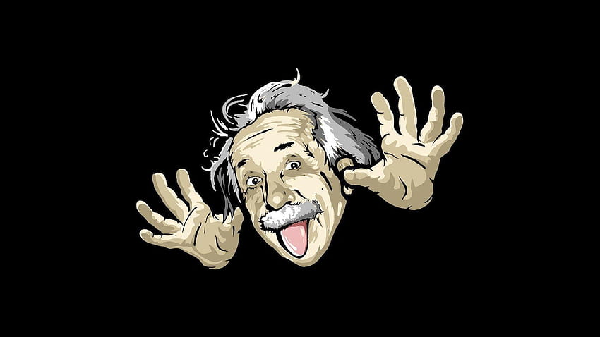 Алберт Айнщайн Забавен компютър, забавни фонове HD тапет