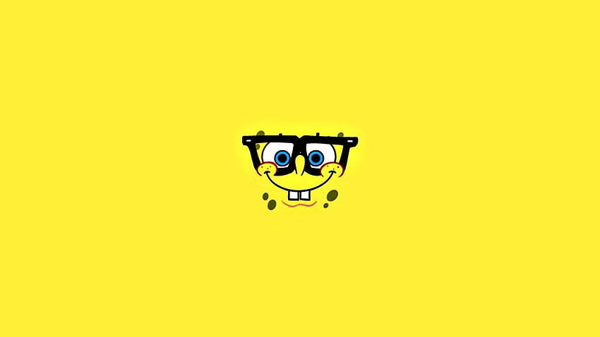 SpongeBob Face With Glasses Minimalist HD wallpaper