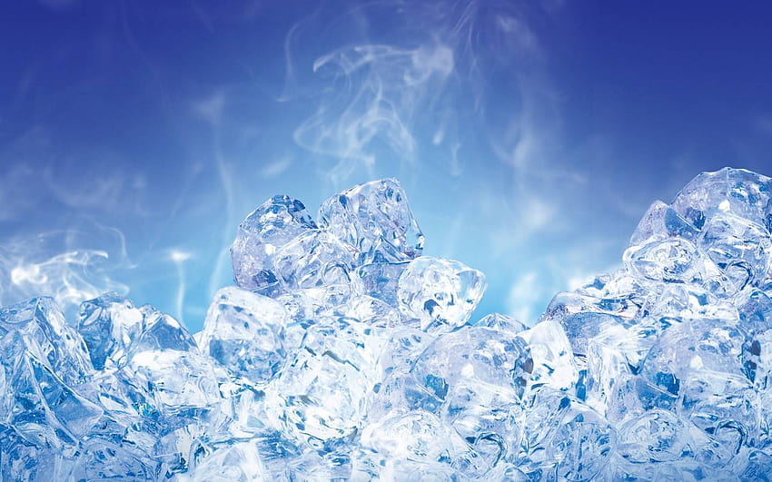 Ice crash ice water macro blue cubes HD wallpaper  Wallpaperbetter