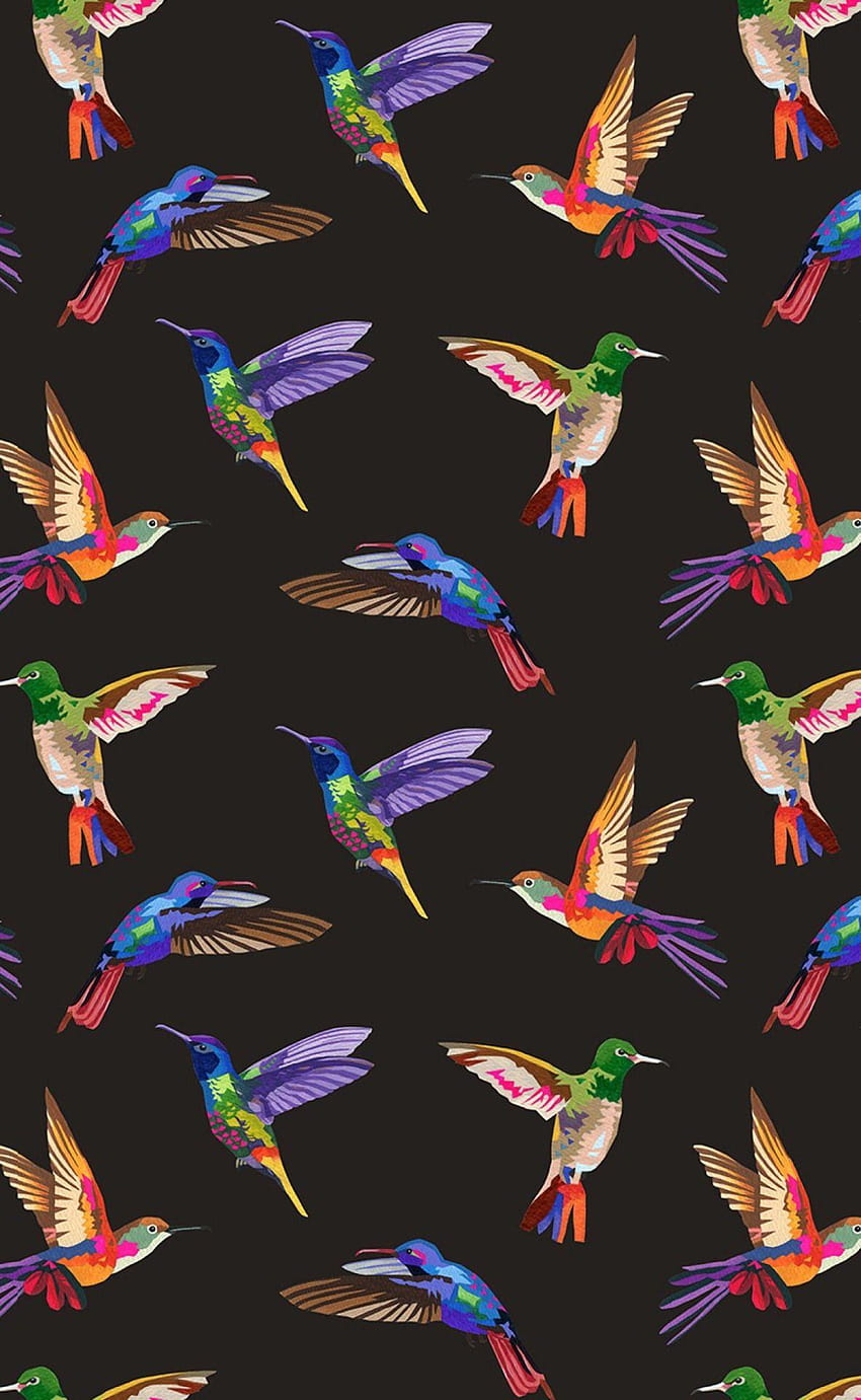 Hummingbirds pattern., hummingbirds and lilacs HD phone wallpaper