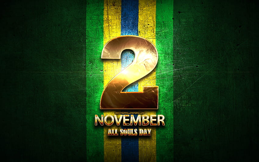Día de los Difuntos, 2 de noviembre, signos dorados, fiestas nacionales brasileñas, días festivos de Brasil, Brasil, América del Sur con una resolución de 2560x1600. Alta calidad fondo de pantalla