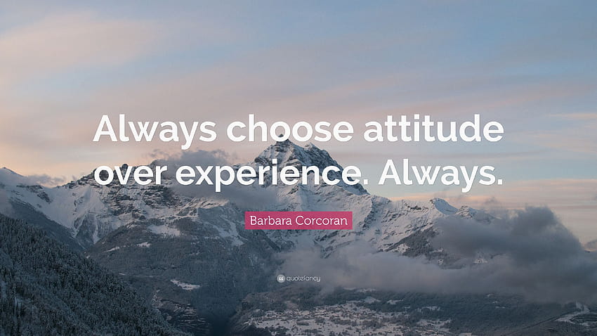 Barbara Corcoran Quote: “Always choose attitude over experience HD wallpaper