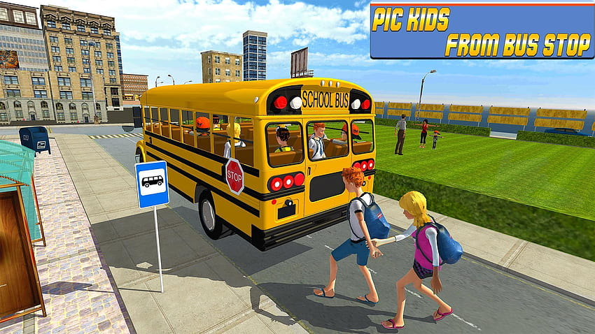 Симулатор на модерен градски училищен автобус 2017 за Android, училищен автобус roblox HD тапет