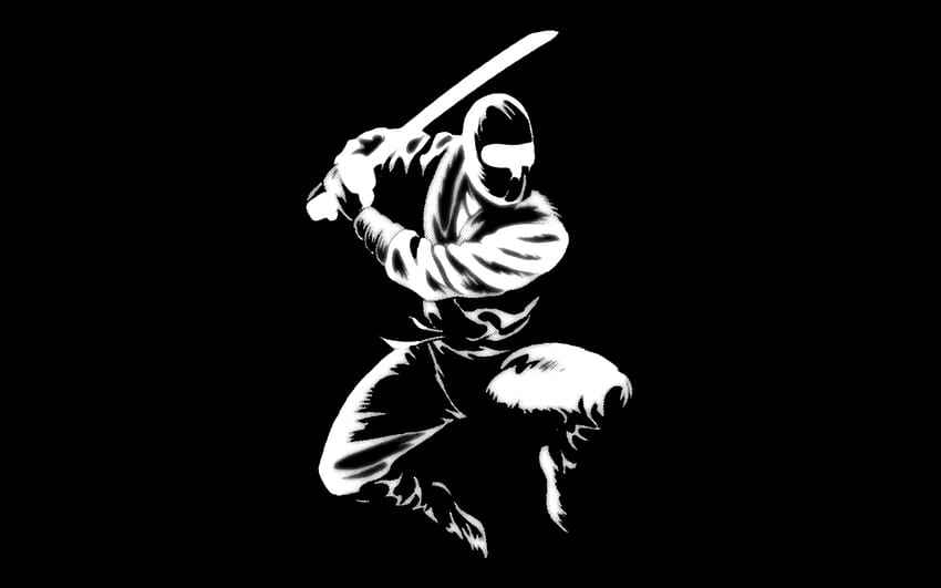 Japanese Ninja on Dog, black ninja silhouette HD wallpaper