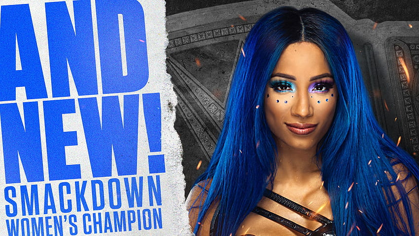 Und NEU: Sasha Banks und Randy Orton werden Champions Bei HIAC hat Sasha Banks blaues Haar HD-Hintergrundbild