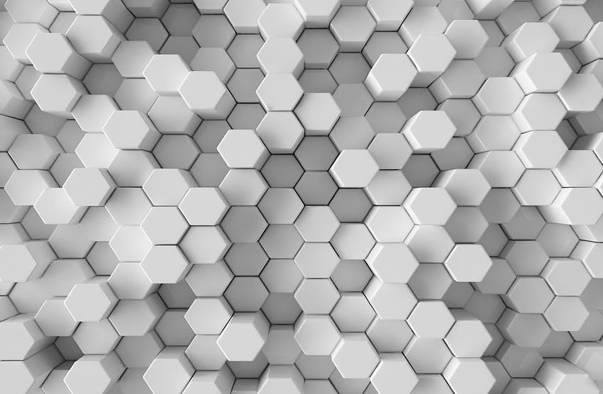 Hexágono 3D, padrão 3d hexágono papel de parede HD