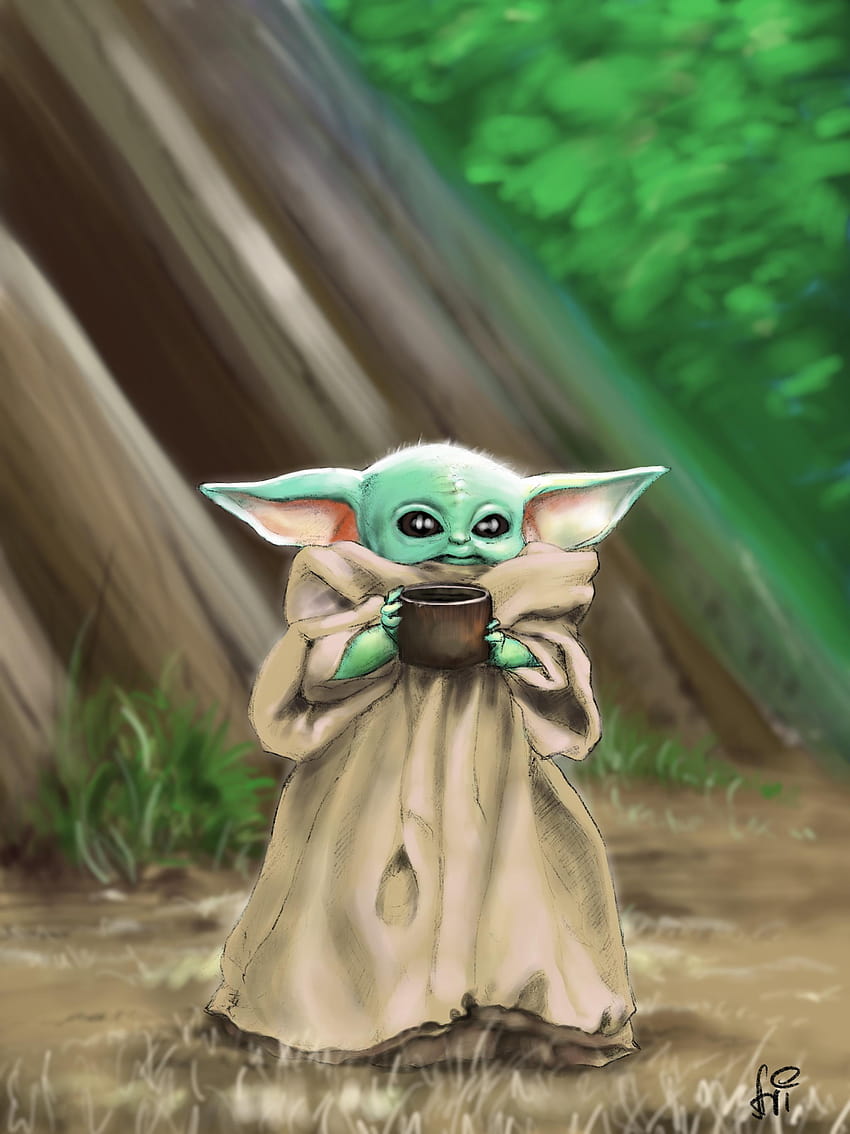 the child, baby yoda happy halloween HD phone wallpaper