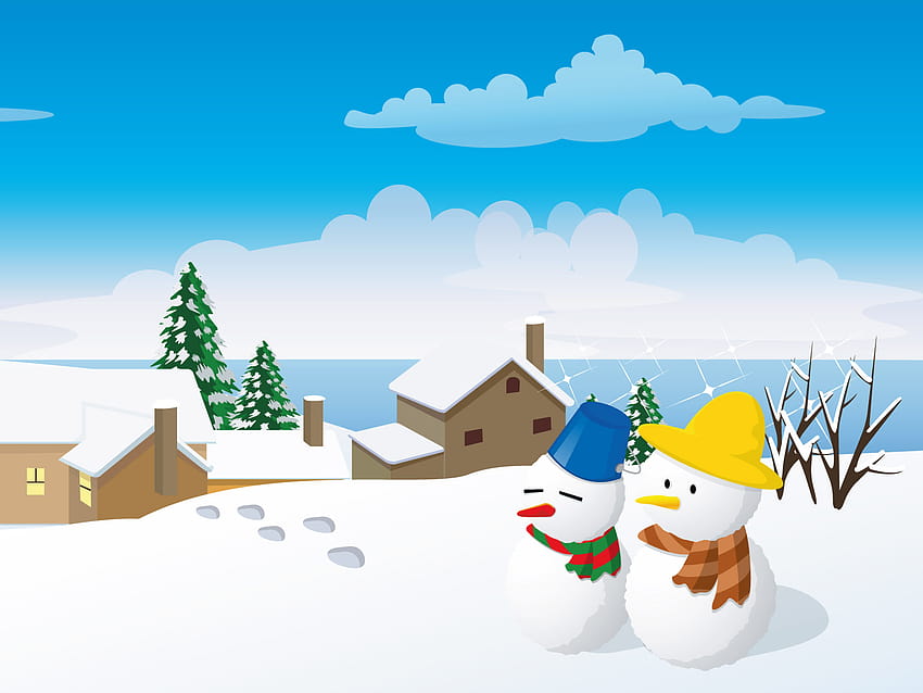 4 Cartoon Winter, winter season cartoon HD wallpaper | Pxfuel